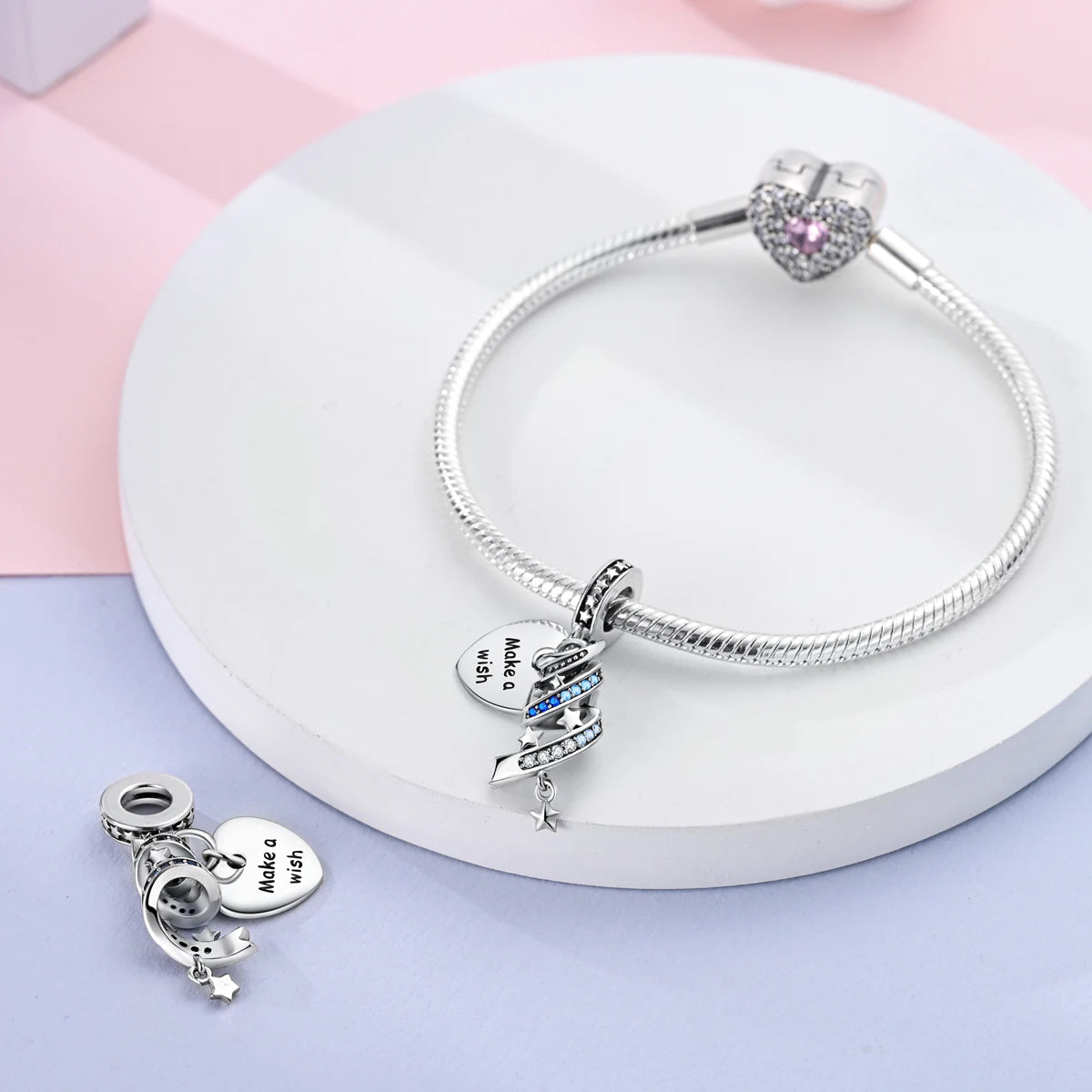 New Arrivals Silver Plated Cute Pet Moon Luminous Firefly Charms Fit Original Bangle Beads Pendent Dangle Bracelet DIY Jewelry