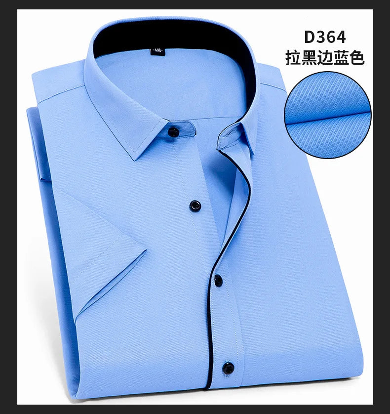 Nueva camisa de manga corta para hombre 7XL8XL de negocios casual sin planchado de alta calidad tallas grandes ropa de carga de moda de primavera y verano