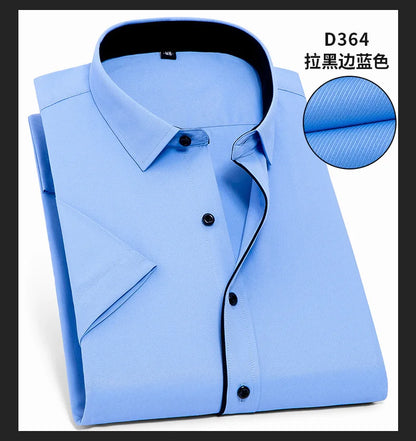 Nueva camisa de manga corta para hombre 7XL8XL de negocios casual sin planchado de alta calidad tallas grandes ropa de carga de moda de primavera y verano