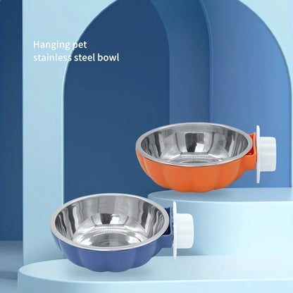 Recipiente para Comida y Agua para Mascotas Pequeñas con Forma de Calabaza, Tazón Elevador y Móvil para Transportín de Mascotas, Suministros para Alimentación de Mascotas