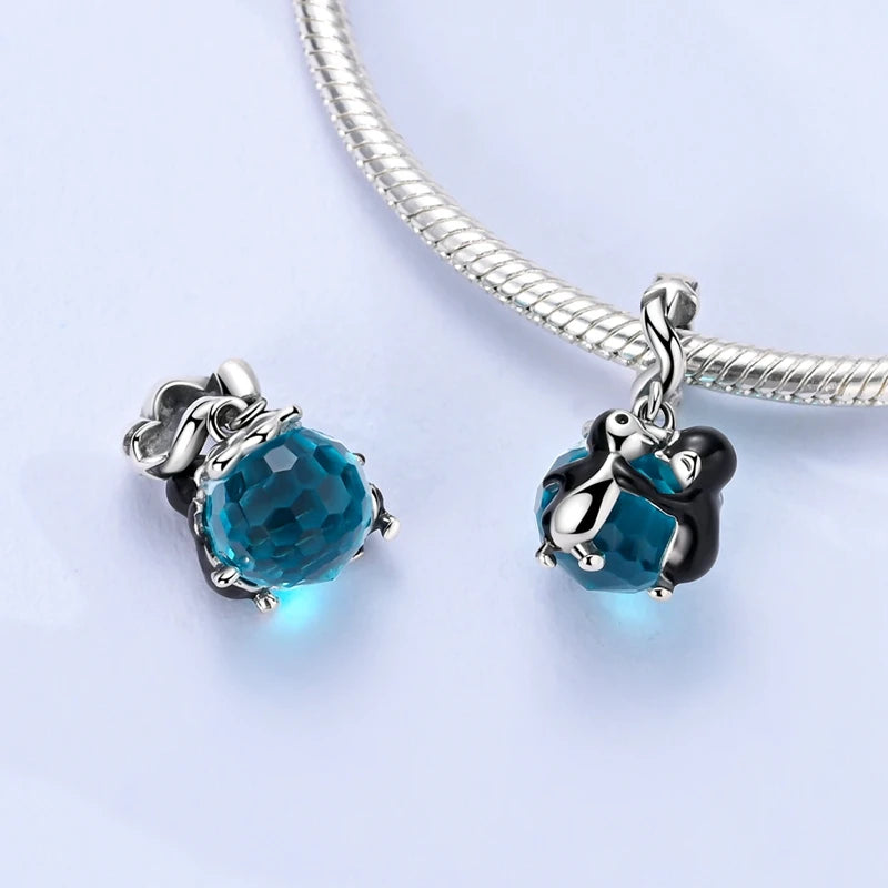 New 925 Sterling Silver Charms Bead Penguin Owl Bow Heart Charm Fit Original Pendant Bracelet Jewelry Making For Women Gift