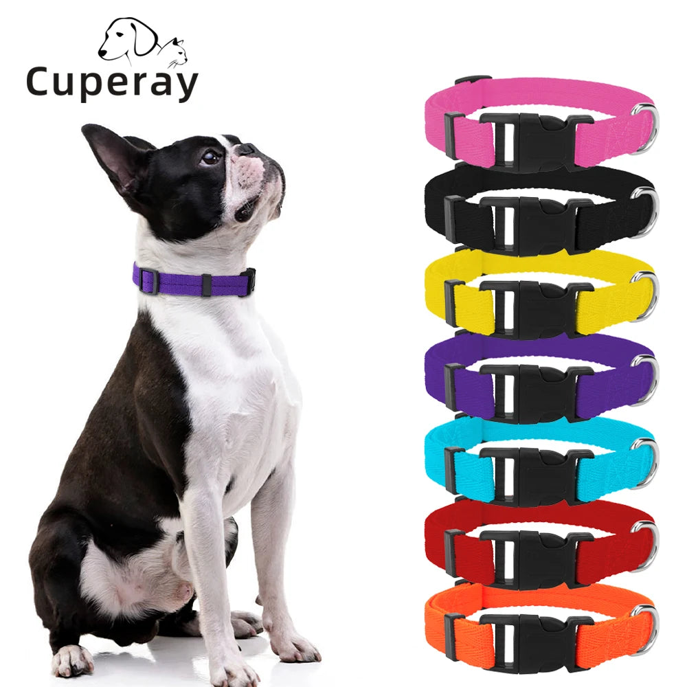 Adjustable Dog Collars for Small Medium Large Dogs,Thin Nylon Webbing & Quick Release Plastic Buckle Dog Collar Pet Accessories