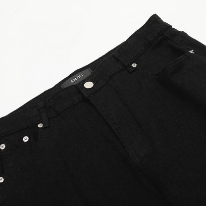 Pantalones vaqueros de hombre elásticos de tubo recto con estampado retro, tendencia de moda de otoño e invierno, vaqueros cómodos deportivos casuales de alta calidad