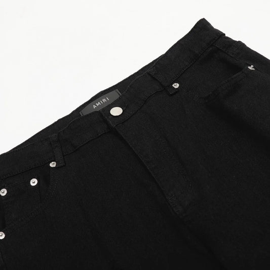 Pantalones vaqueros de hombre elásticos de tubo recto con estampado retro, tendencia de moda de otoño e invierno, vaqueros cómodos deportivos casuales de alta calidad