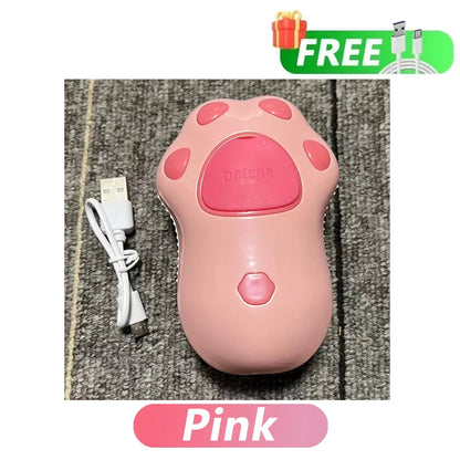 Cepillo de vapor giratorio para gatos y perros, peine eléctrico pulverizador para eliminar el pelo, cepillo de gato de silicona suave para masaje, peine de aseo, accesorios para mascotas