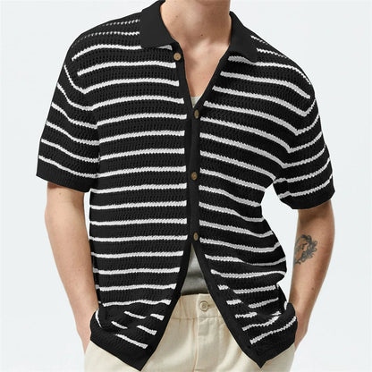 Camisas tipo polo Jacquard estilo europeo para hombre, tejido de punto, informal de negocios, frescura veraniega, viscosa de calidad, elásticas, sedosas