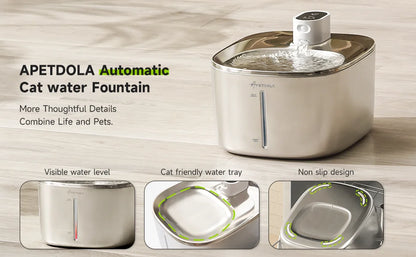 APETDOLA 4L Fuente de agua inalámbrica para gatos con sensor automático, fuente para beber para gatos, perros, bebedero, accesorios para dispensador de agua para mascotas