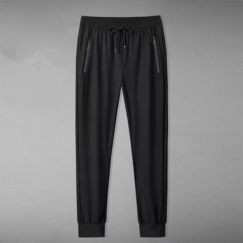 Summer Breathable Mesh Black Sweatpants Men Joggers Sportswear Baggy Trousers Male Casual Track Pants 7XL 8XL