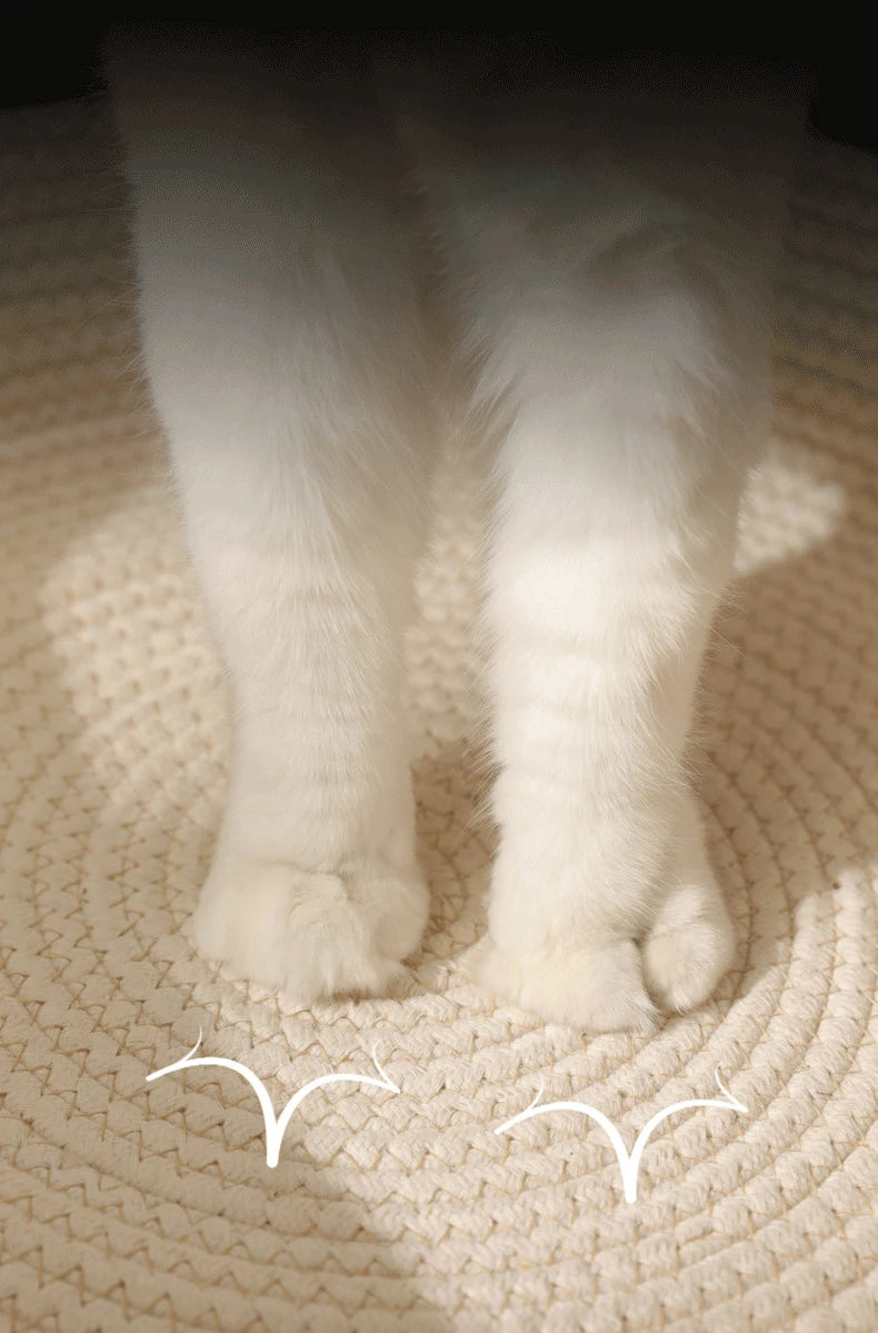 Cama para Gatos, Nido para Mascotas, Tejido de Ratán Puramente Manual, Tablero Rascador para Gatos de Enea, Almohadilla Cálida de Invierno Extraíble y Lavable para Todas las Estaciones