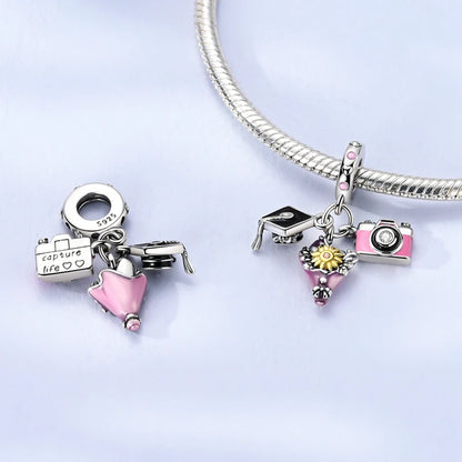 New 925 Sterling Silver Charms Bead Penguin Owl Bow Heart Charm Fit Original Pendant Bracelet Jewelry Making For Women Gift