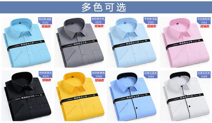 Nueva camisa de manga corta para hombre 7XL8XL de negocios casual sin planchado de alta calidad tallas grandes ropa de carga de moda de primavera y verano