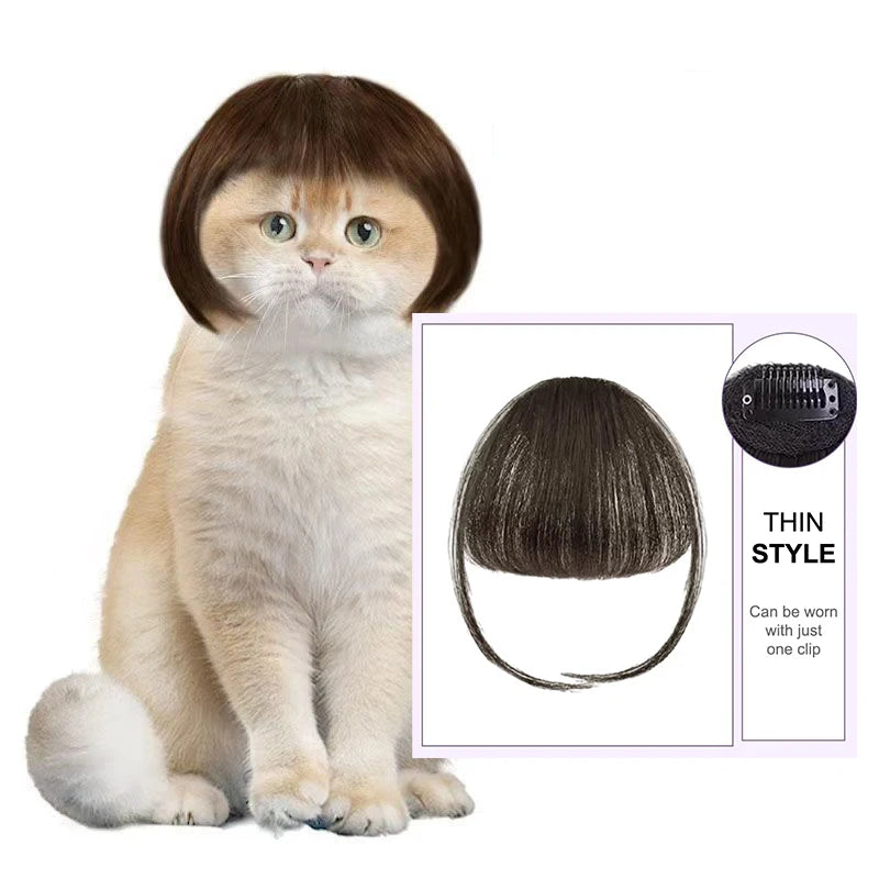 Creative Pet Decor Wig Thin Light Smooth Cat Wig Pet Supplies Funny Cat Wig Trimmable Pet Wig Cat Wig Supplies Pet Accessories
