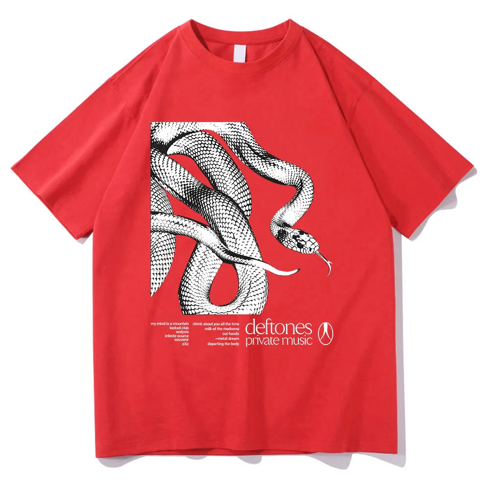 Deftones Private Music Tracklist Camiseta 2025 Algodón Camiseta Hombre Mujer Hip Hop Rock Top Moda Manga Corta Verano Camiseta Oversize