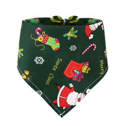 Christmas Dog Bandanas Christmas Tree and Santa Claus Dog Scarf for Boys and Girls Holiday Bandana for Cats Xmas Pet Accessories