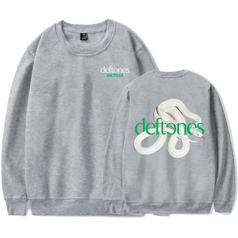 Sudadera de manga larga con lista de canciones Private Music Deftones Rock Band estampada con capucha, cuello redondo, informal, suelta, para hombre, otoño