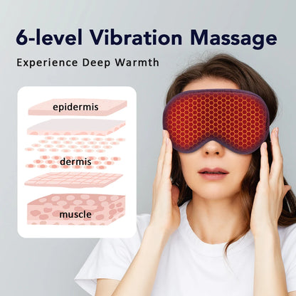 Masajeador ocular eléctrico Compresa caliente Alivio del estrés Calefacción Vibración Masaje Conectar música Relajación Cuidado ocular plegable Gafas inteligentes
