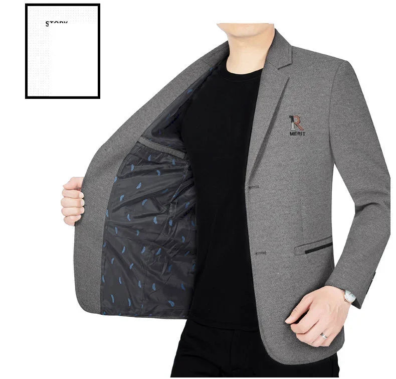 TFETTERS Brand 2025 Spring Business Blazer for Men Solid Autumn Casual Men's Jacket Blazer Fashion Single Breasted Suits Mens
