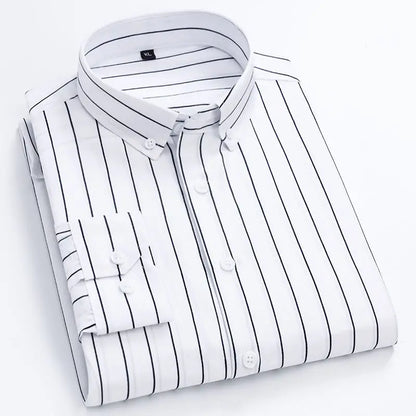 Shirts For Men Striped Blue Long Sleeve Man Shirt Business Cotton Cheap Things With Vintage Collar Sale Button Up Slim Fit