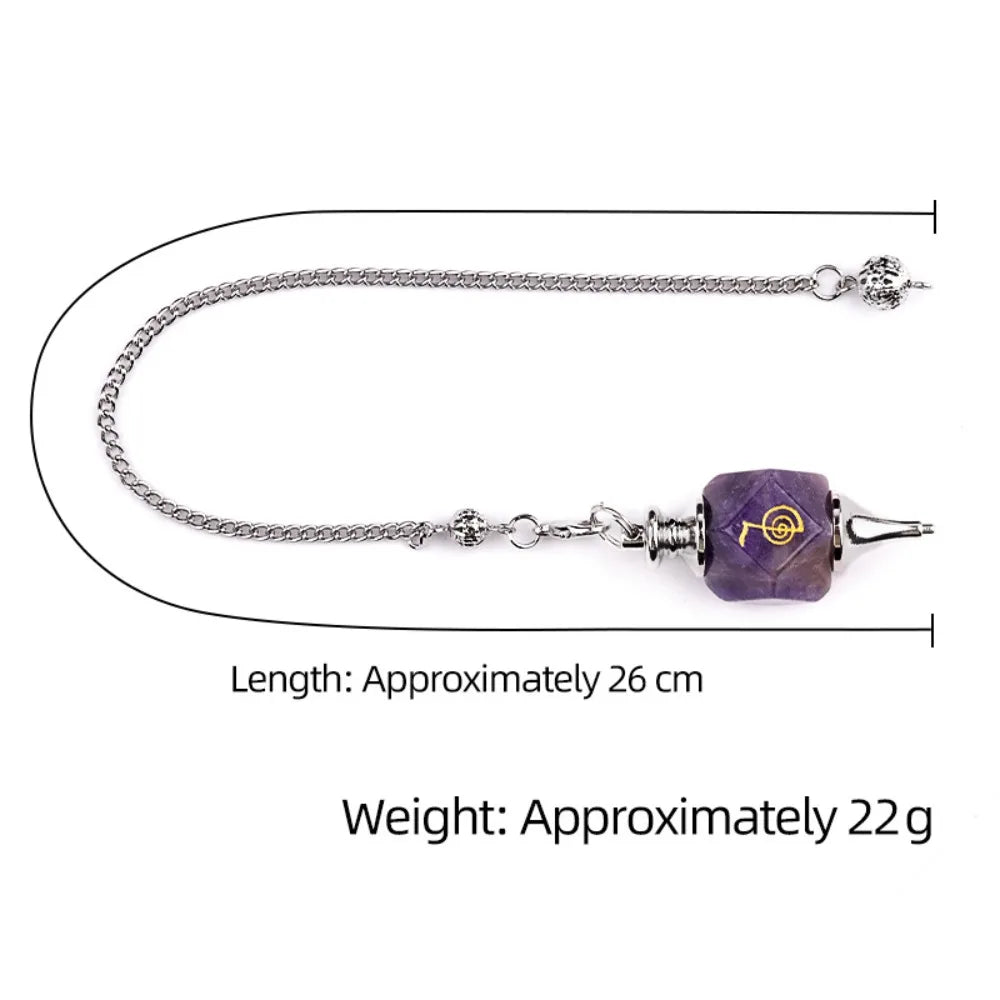 New Semi-precious Stone Chakra Pendulum Lapis Amethyst Semi-precious Stone Pendulum Cho Ku Rei Symbols Energy Pendulum
