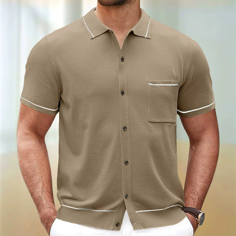 Camisas tipo polo Jacquard estilo europeo para hombre, tejido de punto, informal de negocios, frescura veraniega, viscosa de calidad, elásticas, sedosas