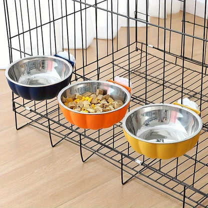 Recipiente para Comida y Agua para Mascotas Pequeñas con Forma de Calabaza, Tazón Elevador y Móvil para Transportín de Mascotas, Suministros para Alimentación de Mascotas