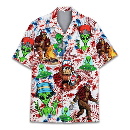 3D Printed Monkey Floral Leaf Hawaiian Shirt Men Orangutan Graphic Blouse Summer Holiday Short Sleeves Street Beach Aloha Shirts