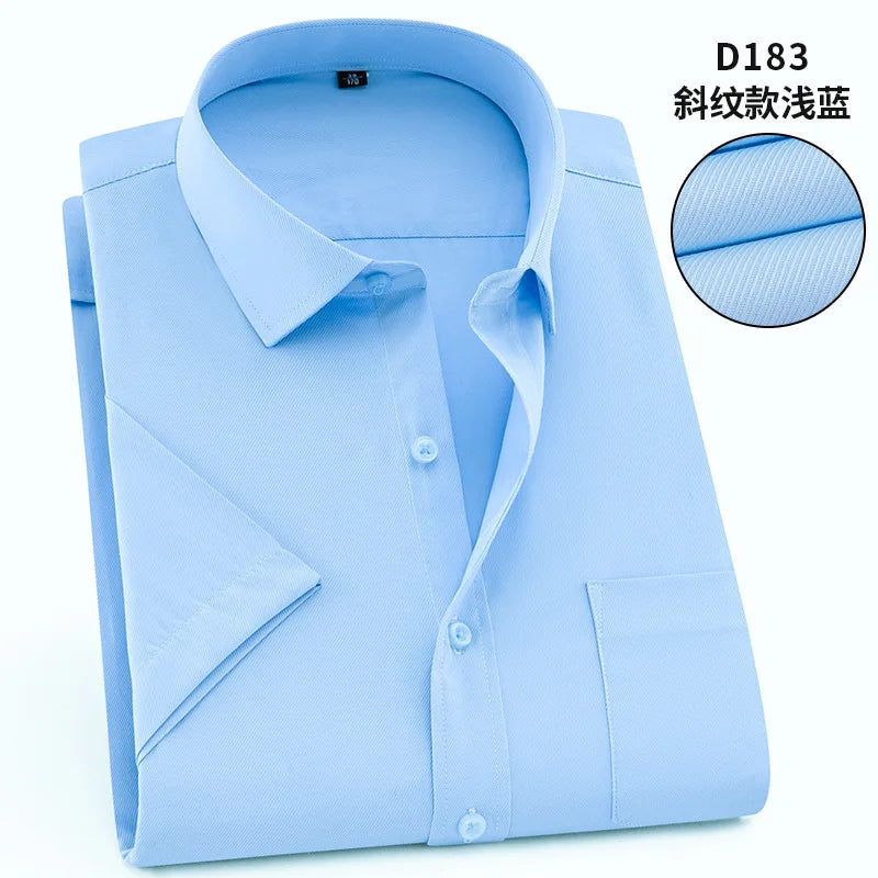 Nueva camisa de manga corta para hombre 7XL8XL de negocios casual sin planchado de alta calidad tallas grandes ropa de carga de moda de primavera y verano