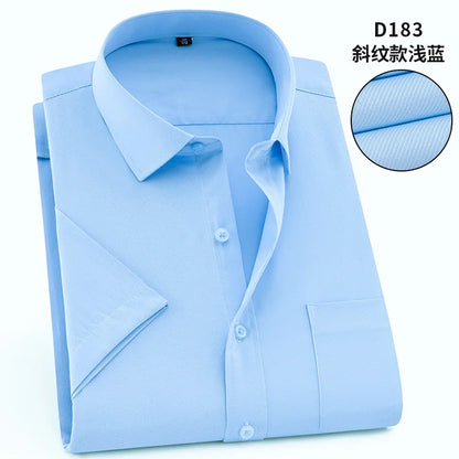 Nueva camisa de manga corta para hombre 7XL8XL de negocios casual sin planchado de alta calidad tallas grandes ropa de carga de moda de primavera y verano