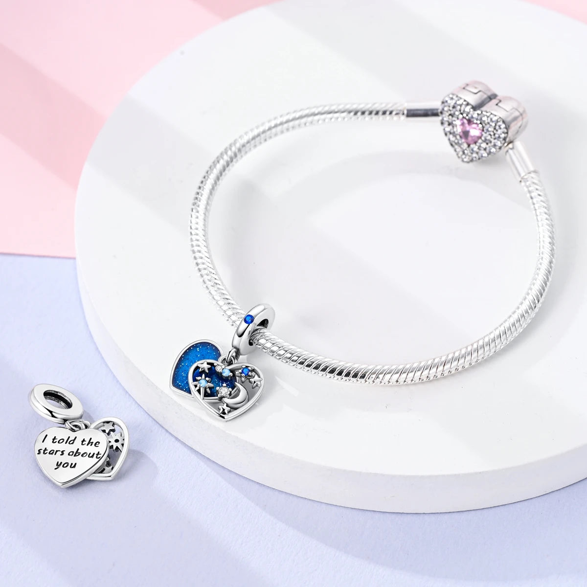 New Arrivals Silver Plated Cute Pet Moon Luminous Firefly Charms Fit Original Bangle Beads Pendent Dangle Bracelet DIY Jewelry