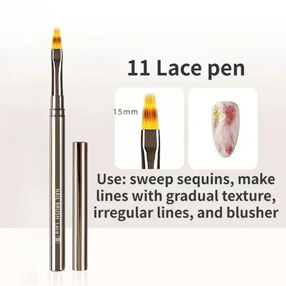 Nails Art Liner Brushes Elongated Lines Striping Drawing Painting  6/9/12/15/18mm Design Pen Professional Manicure Tool New