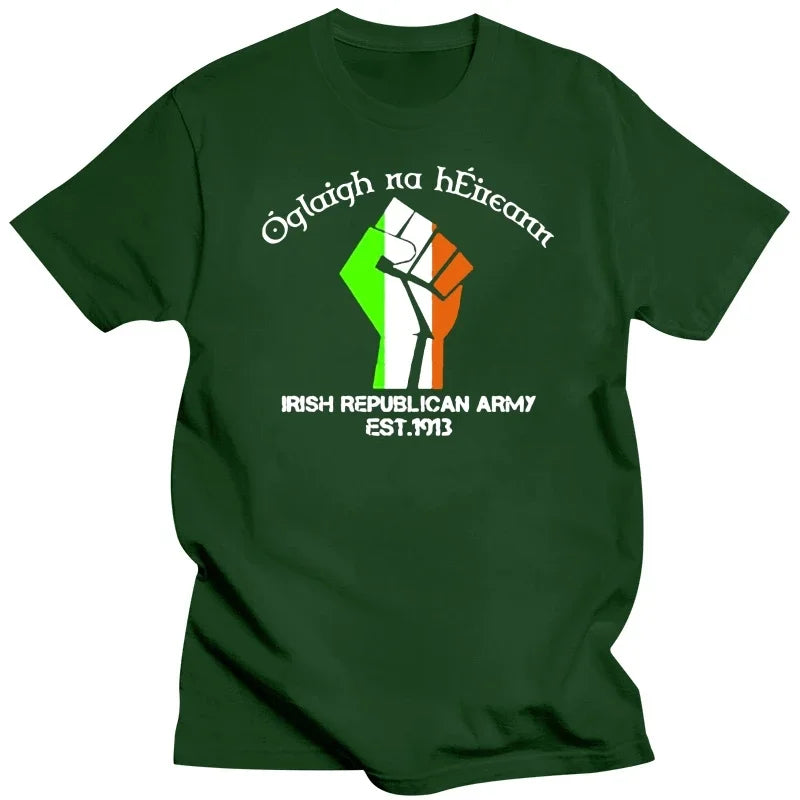 Ejército Republicano Irlandés Oglaigh na hEireann, camiseta irlandesa genial, camisetas gráficas de verano, harajuku, ropa de hombre, camiseta extragrande