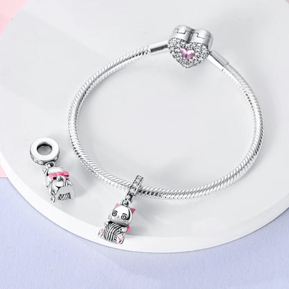 New Arrivals Silver Plated Cute Pet Moon Luminous Firefly Charms Fit Original Bangle Beads Pendent Dangle Bracelet DIY Jewelry