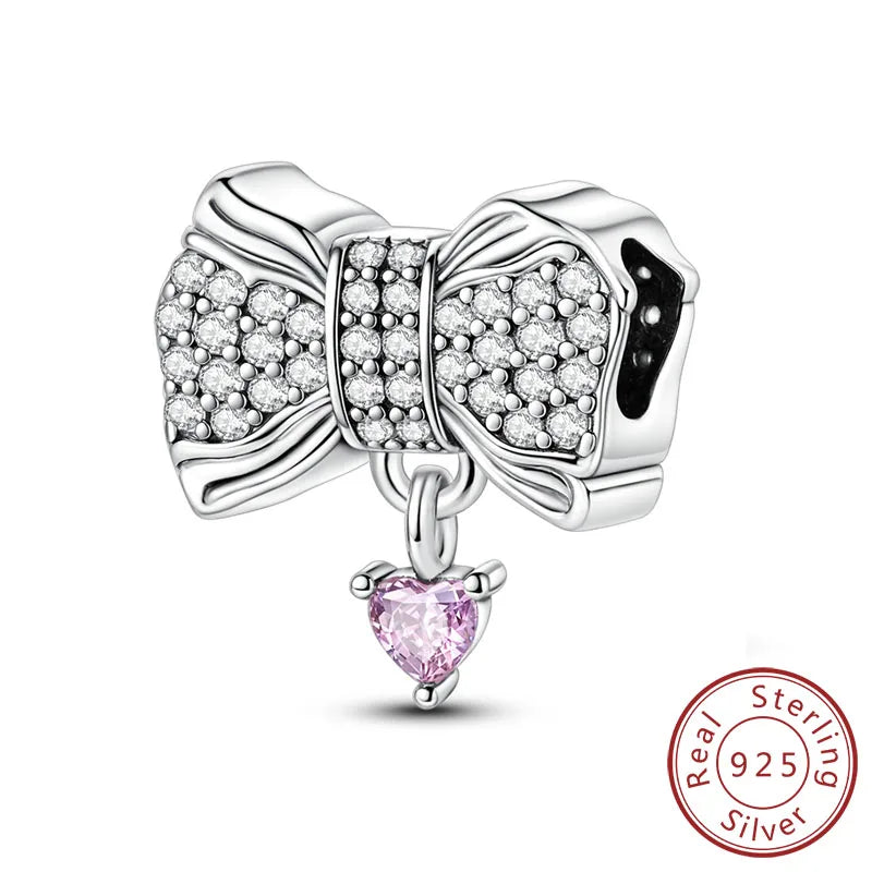 New 925 Sterling Silver Charms Bead Penguin Owl Bow Heart Charm Fit Original Pendant Bracelet Jewelry Making For Women Gift