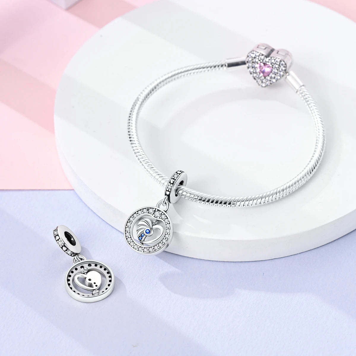 New Arrivals Silver Plated Cute Pet Moon Luminous Firefly Charms Fit Original Bangle Beads Pendent Dangle Bracelet DIY Jewelry