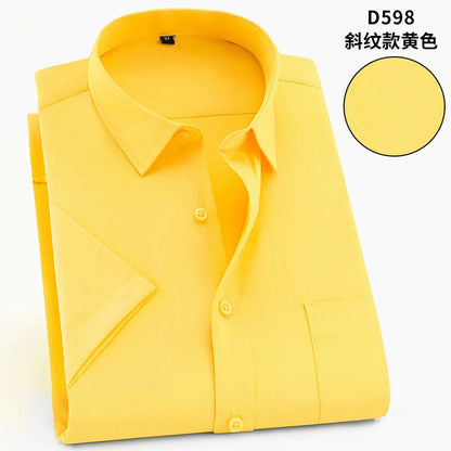 Nueva camisa de manga corta para hombre 7XL8XL de negocios casual sin planchado de alta calidad tallas grandes ropa de carga de moda de primavera y verano