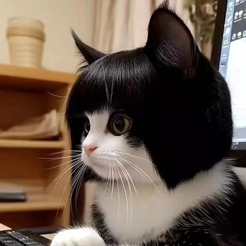 Creative Pet Decor Wig Thin Light Smooth Cat Wig Pet Supplies Funny Cat Wig Trimmable Pet Wig Cat Wig Supplies Pet Accessories