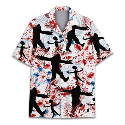 3D Printed Monkey Floral Leaf Hawaiian Shirt Men Orangutan Graphic Blouse Summer Holiday Short Sleeves Street Beach Aloha Shirts