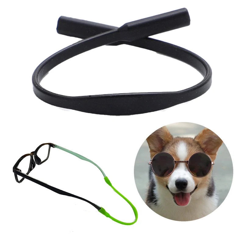 Productos para Mascotas Correas Antideslizantes de Silicona para Gafas Cadena de Gafas de Sol Soporte Cordón para Perros Pequeños Gatos Accesorios para Mascotas