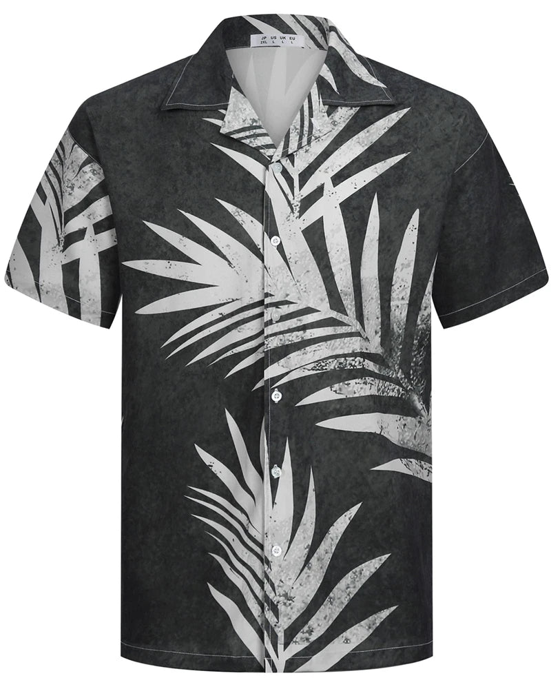 Camisas Hawaianas de Verano para Hombre, Manga Corta, Botones, Estampado de Árboles de Coco, Camisa Casual de Playa Aloha Tallas Grandes 6XL, Ropa para Hombre