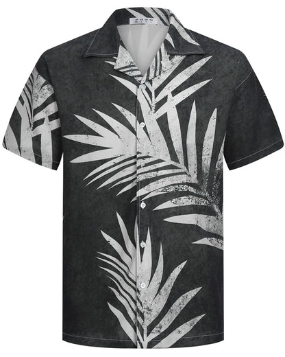 Camisas Hawaianas de Verano para Hombre, Manga Corta, Botones, Estampado de Árboles de Coco, Camisa Casual de Playa Aloha Tallas Grandes 6XL, Ropa para Hombre