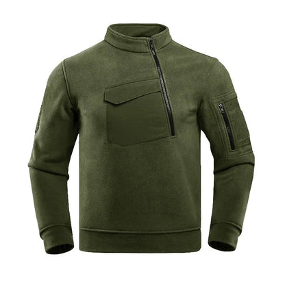 Men's Thermal Polartec Fleece Half Zip Pullover Winter Outdoor Warm Sweater Lightweight Long Sleeve Sweatshirt Military Clothing