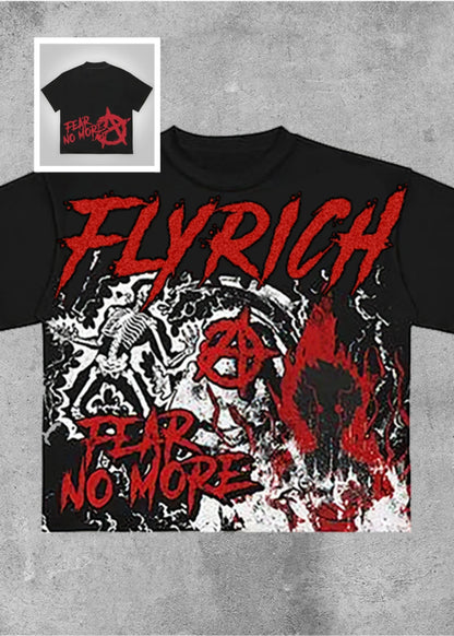 Camiseta Estampada Gráfica "American New Neutral Fly Rich" para Hombre y Mujer, Estilo Y2K, Verano, Manga Corta, Talla Grande, Tops de Calle