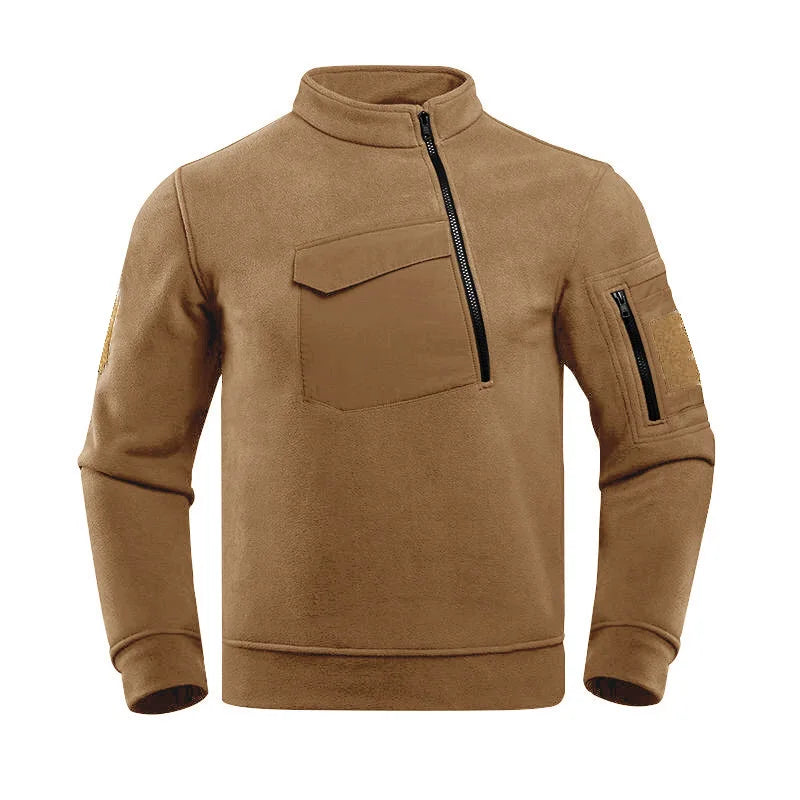 Men's Thermal Polartec Fleece Half Zip Pullover Winter Outdoor Warm Sweater Lightweight Long Sleeve Sweatshirt Military Clothing