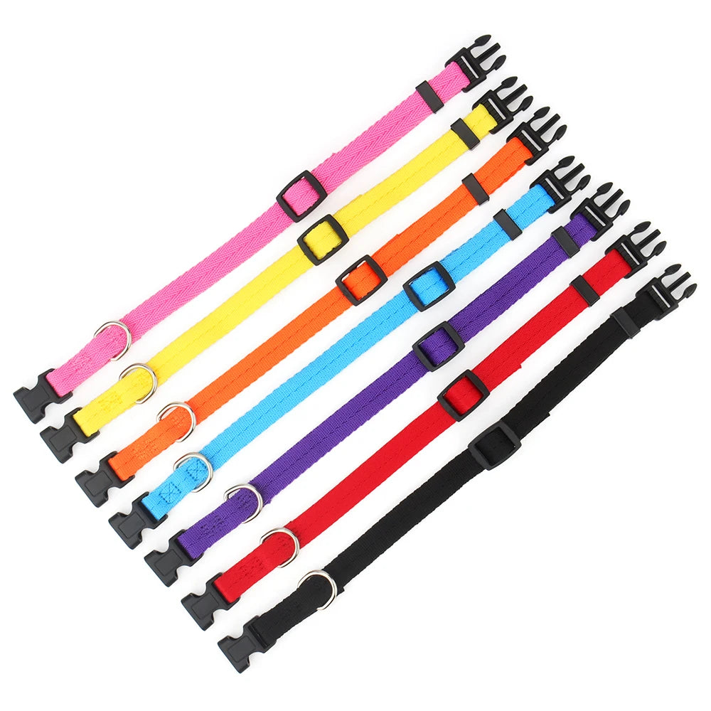 Adjustable Dog Collars for Small Medium Large Dogs,Thin Nylon Webbing & Quick Release Plastic Buckle Dog Collar Pet Accessories