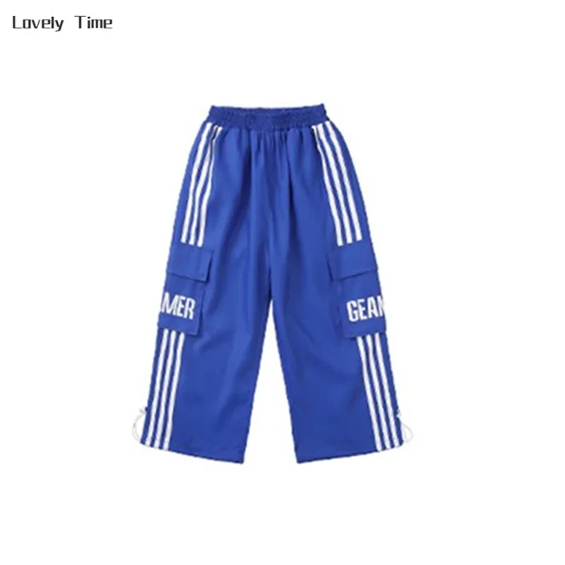 Chaqueta de hip hop para niños Pantalones cargo de contraste Sudaderas para niñas Conjuntos de ropa de baile callejero Chándal para niños Ropa urbana infantil