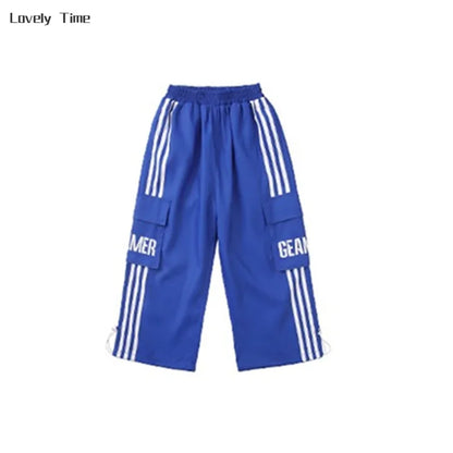 Chaqueta de hip hop para niños Pantalones cargo de contraste Sudaderas para niñas Conjuntos de ropa de baile callejero Chándal para niños Ropa urbana infantil