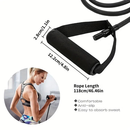Juego de bandas de resistencia con asas – 3 niveles de fuerza para gimnasio en casa, yoga y rehabilitación, kit de entrenamiento de cuerpo completo