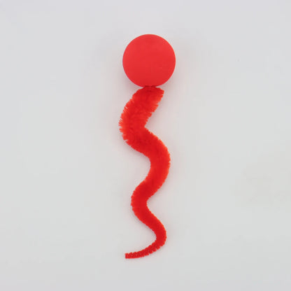 Plush Long Tail Ball Cat Toy Training Cat Interactive Ball Wood Ring Pet Toy