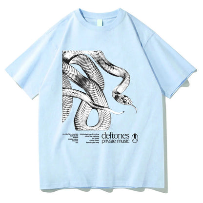 Deftones Private Music Tracklist Camiseta 2025 Algodón Camiseta Hombre Mujer Hip Hop Rock Top Moda Manga Corta Verano Camiseta Oversize