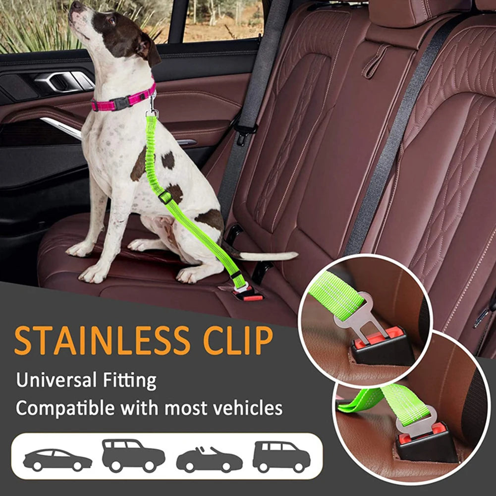 Pet Car Seat Belt Nylon Lead Leash Vehicle  Backseat Safety Belt Adjustable Dogs Harness Collar Outdoor Walking Pet Accessories